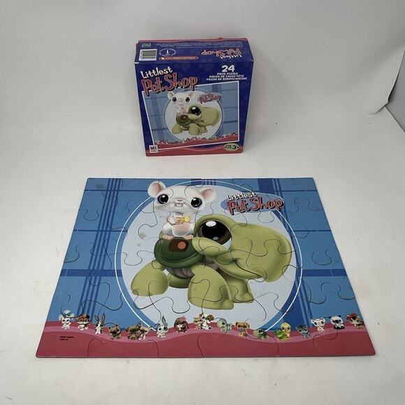 Littlest Pet Shop 24 Piece Puzzle Turtle and Mouse Milton Bradley Vintage 2005 - Picture 1 of 8